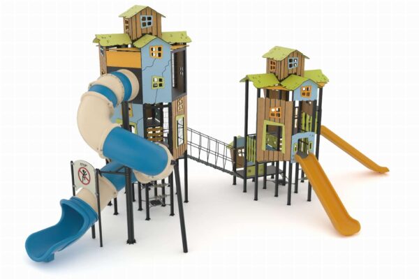 Speeldorp XXL met buisglijbaan  (TT0204)